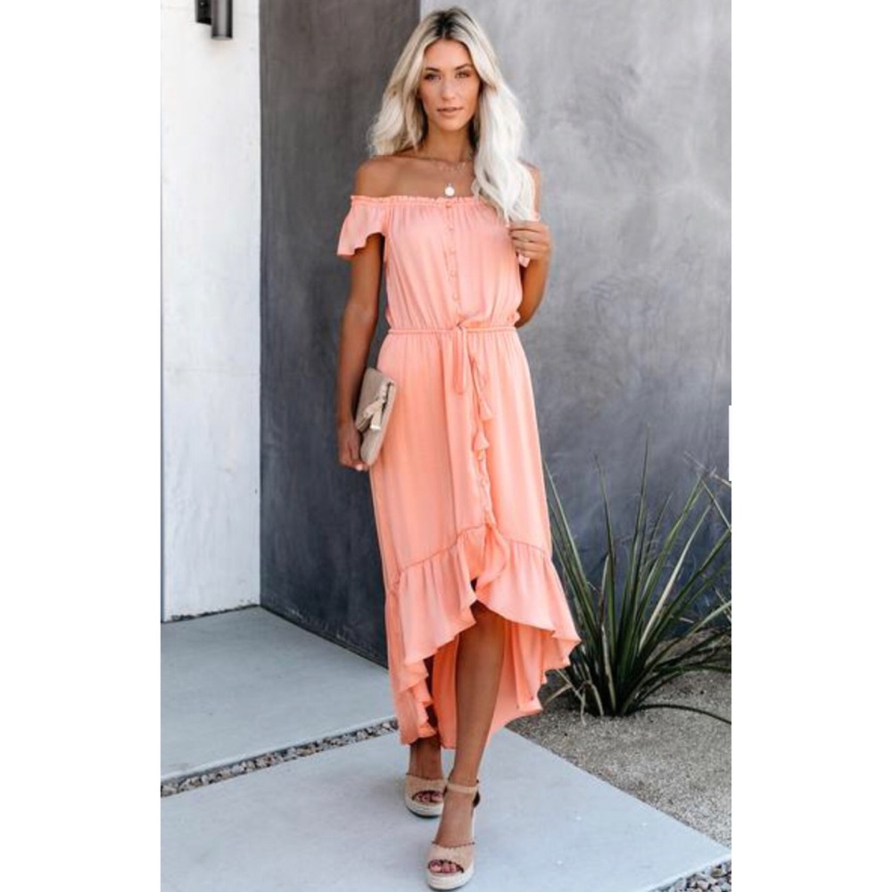 Off the shoulder maxi dress